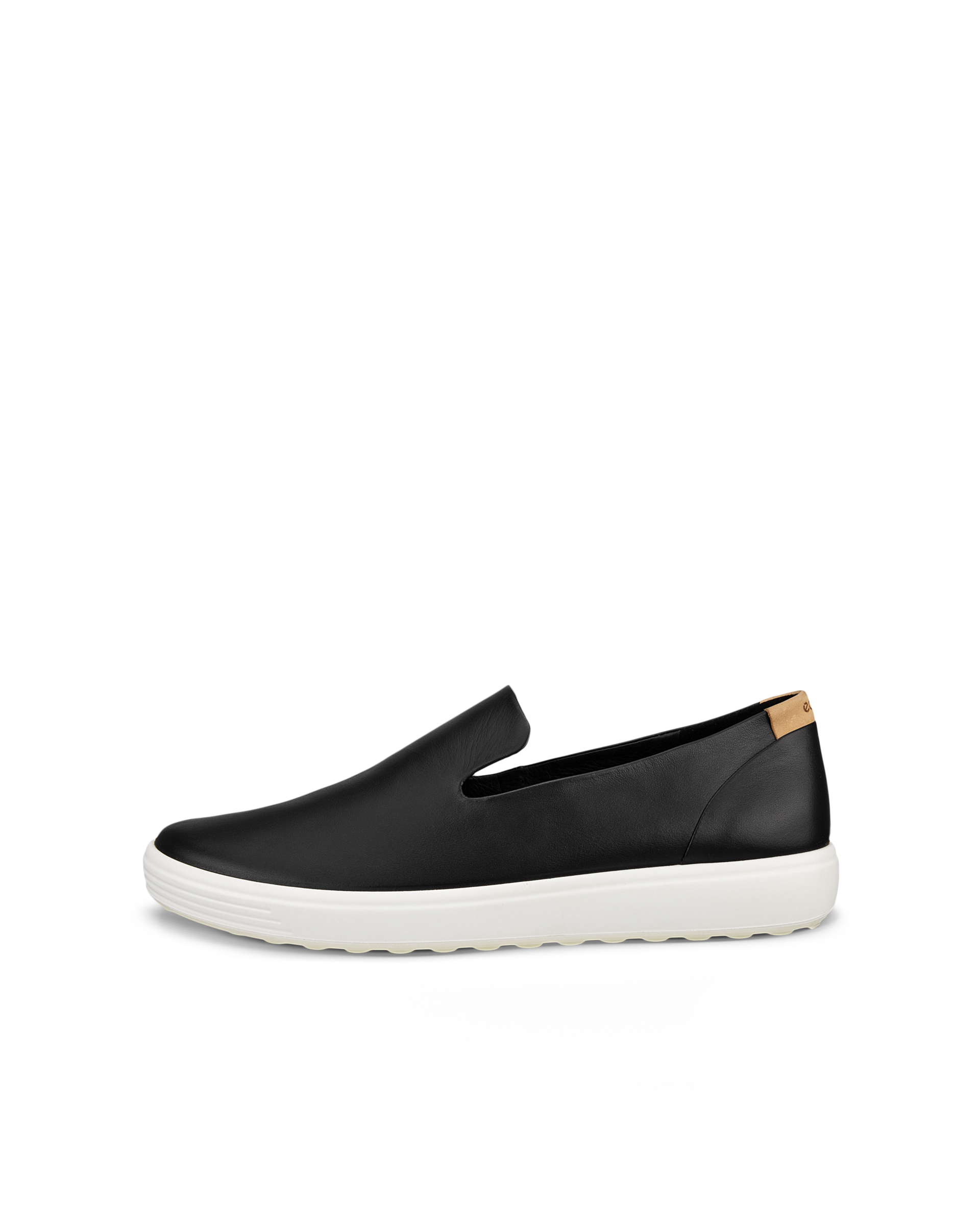 Women's ECCO® Soft 7 Leather Slip-On - Black - Outside