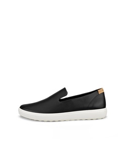 Women's ECCO® Soft 7 Leather Slip-On - Black - Outside