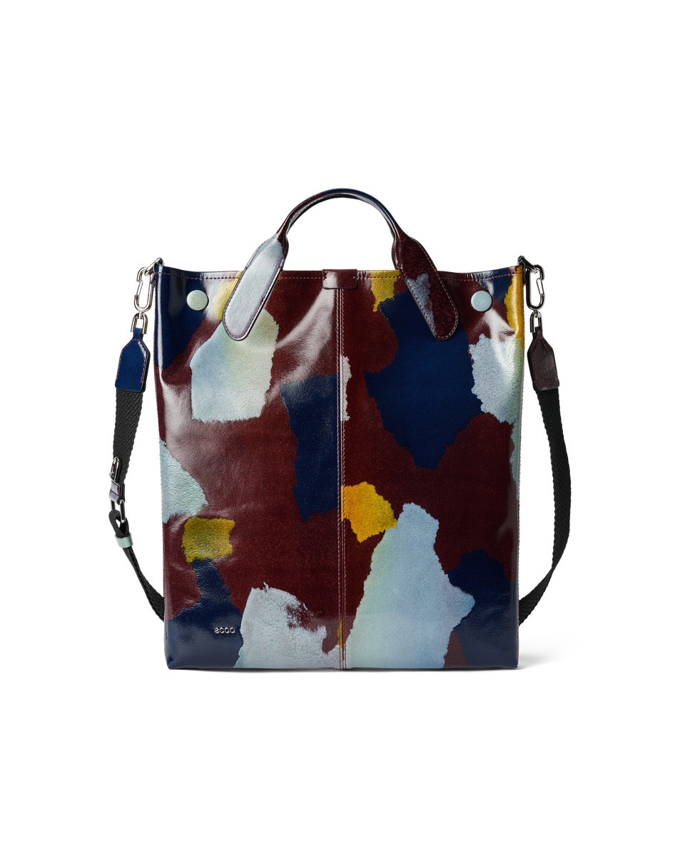 ECCO TOTE SOFT NORTH SOUTH CAMO LEATHER Multicolor