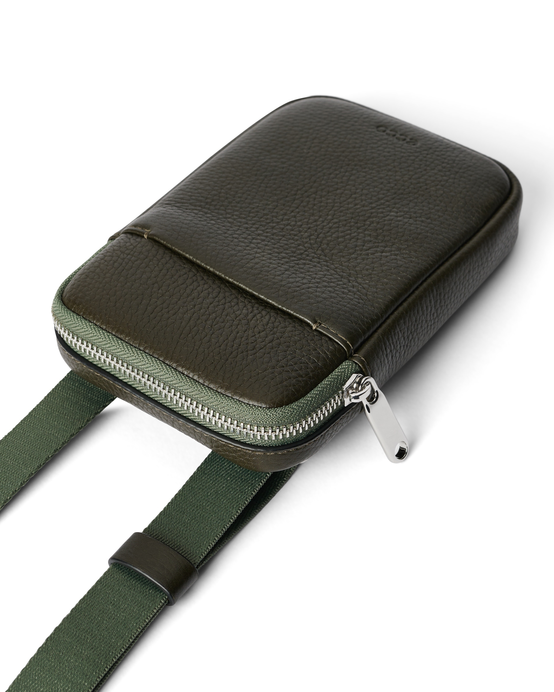 ECCO® Phone Carry Pebbled Leather Phone Bag - Green - Detail-1