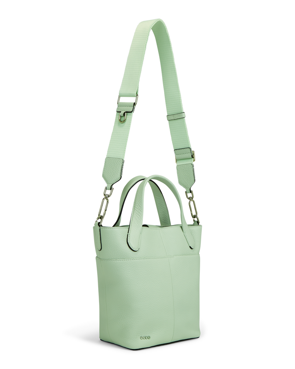 ECCO® Tote S Pebbled Leather Tote Bag - Green - Main