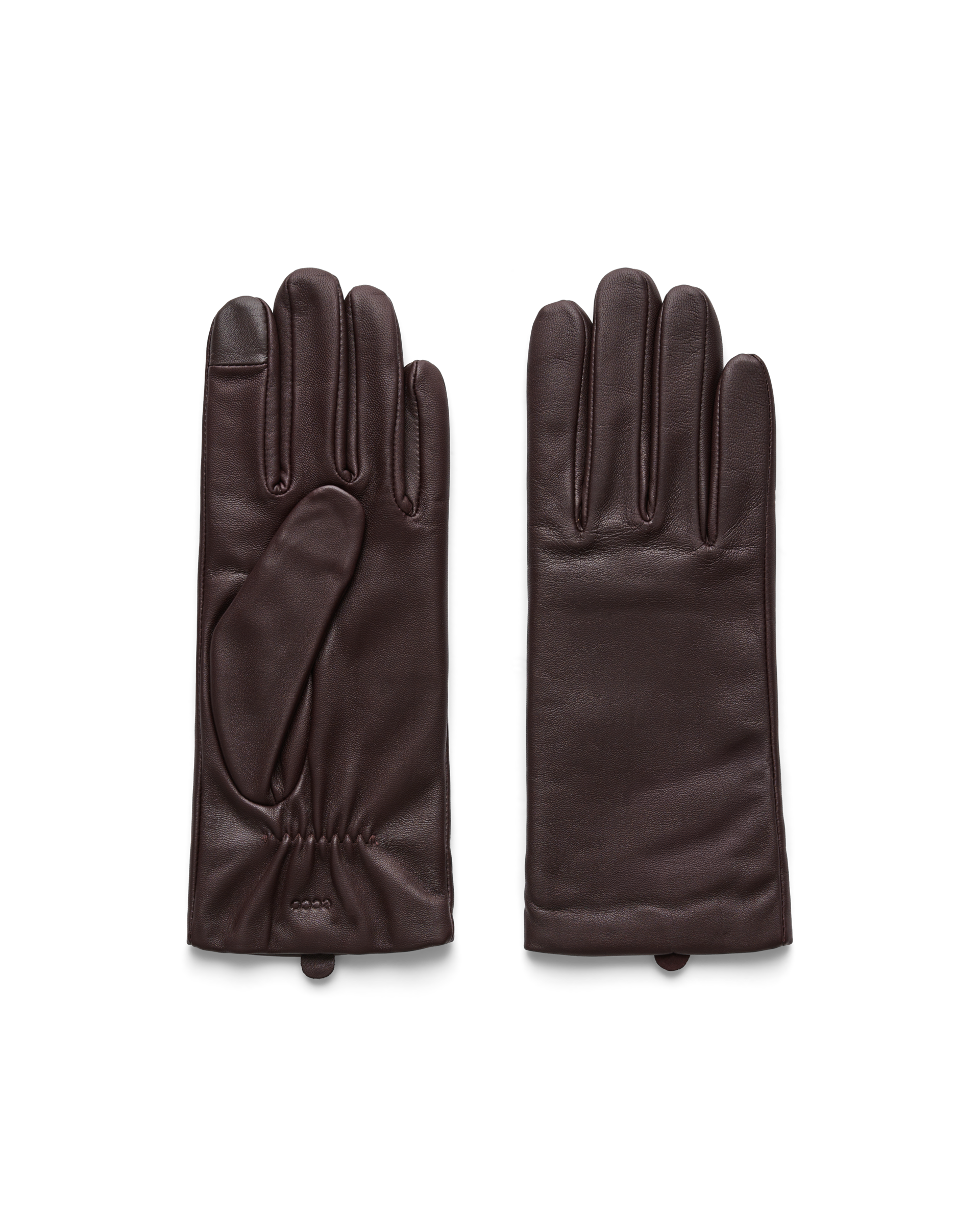 Women's ECCO® Leather Gloves - Brown - Main