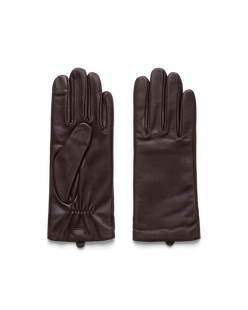 ECCO® gants en cuir pour femme - Brun - Main