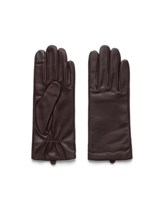 Women's ECCO® Leather Gloves - Brown - Main