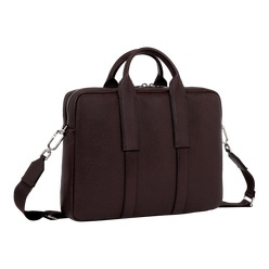 ECCO® Textureblock Leather Laptop Bag - Brown - Main