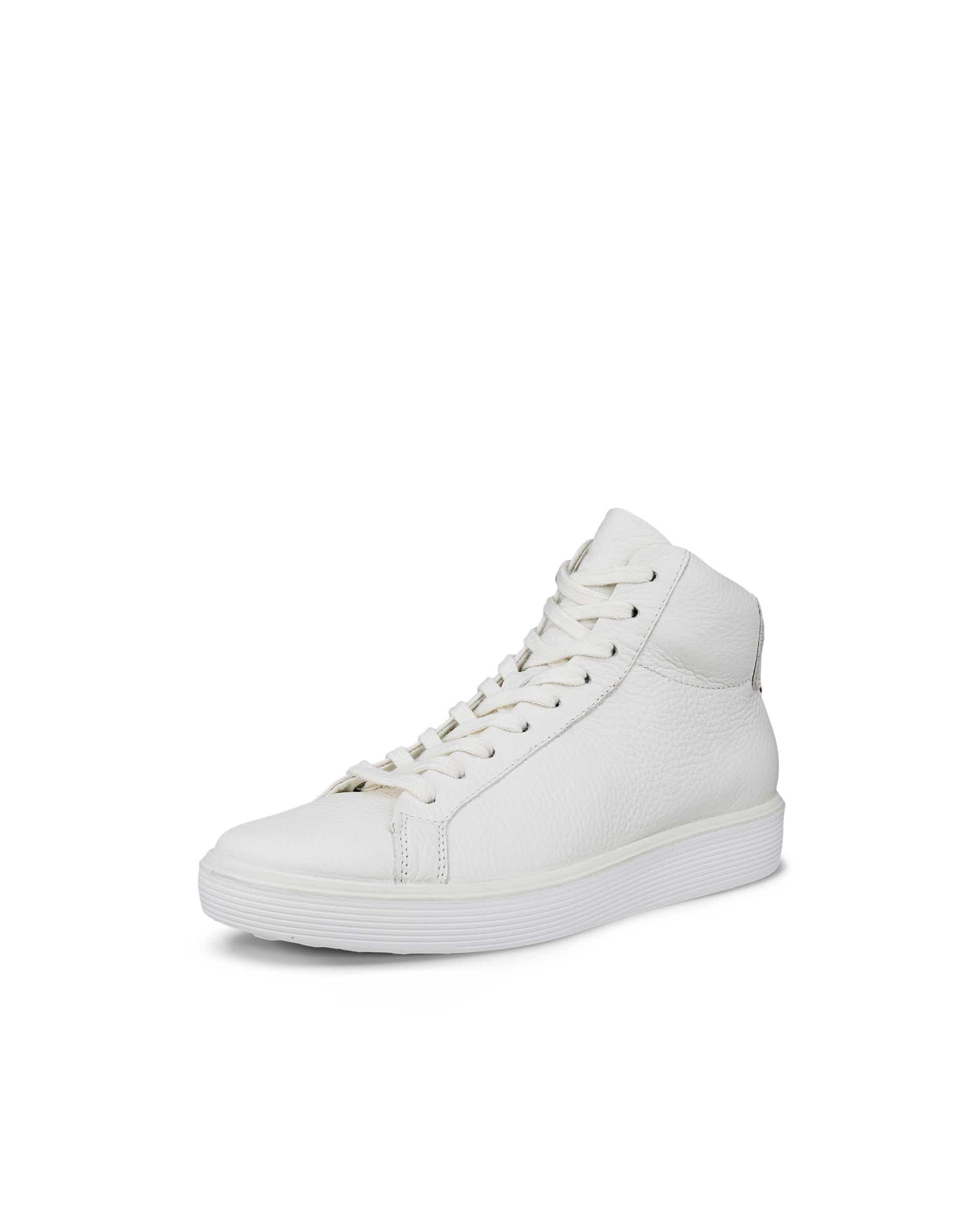 ECCO Soft 60 ウィメンズ レザーハイカットスニーカー - 白 - Main