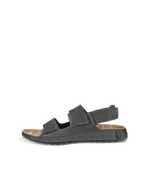 Men's ECCO® Cozmo Nubuck Two-Strap Sandal - Grey - Outside