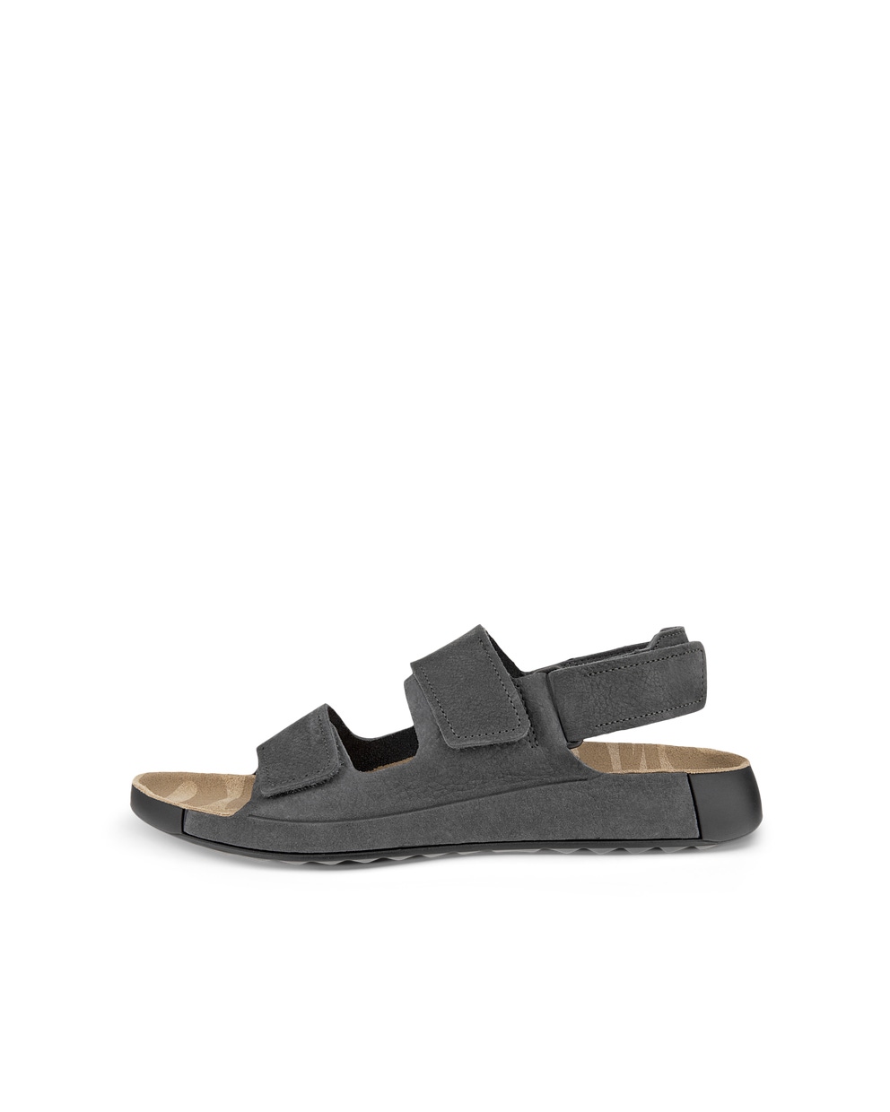 Men's ECCO® Cozmo Nubuck Two-Strap Sandal - Grey - Outside