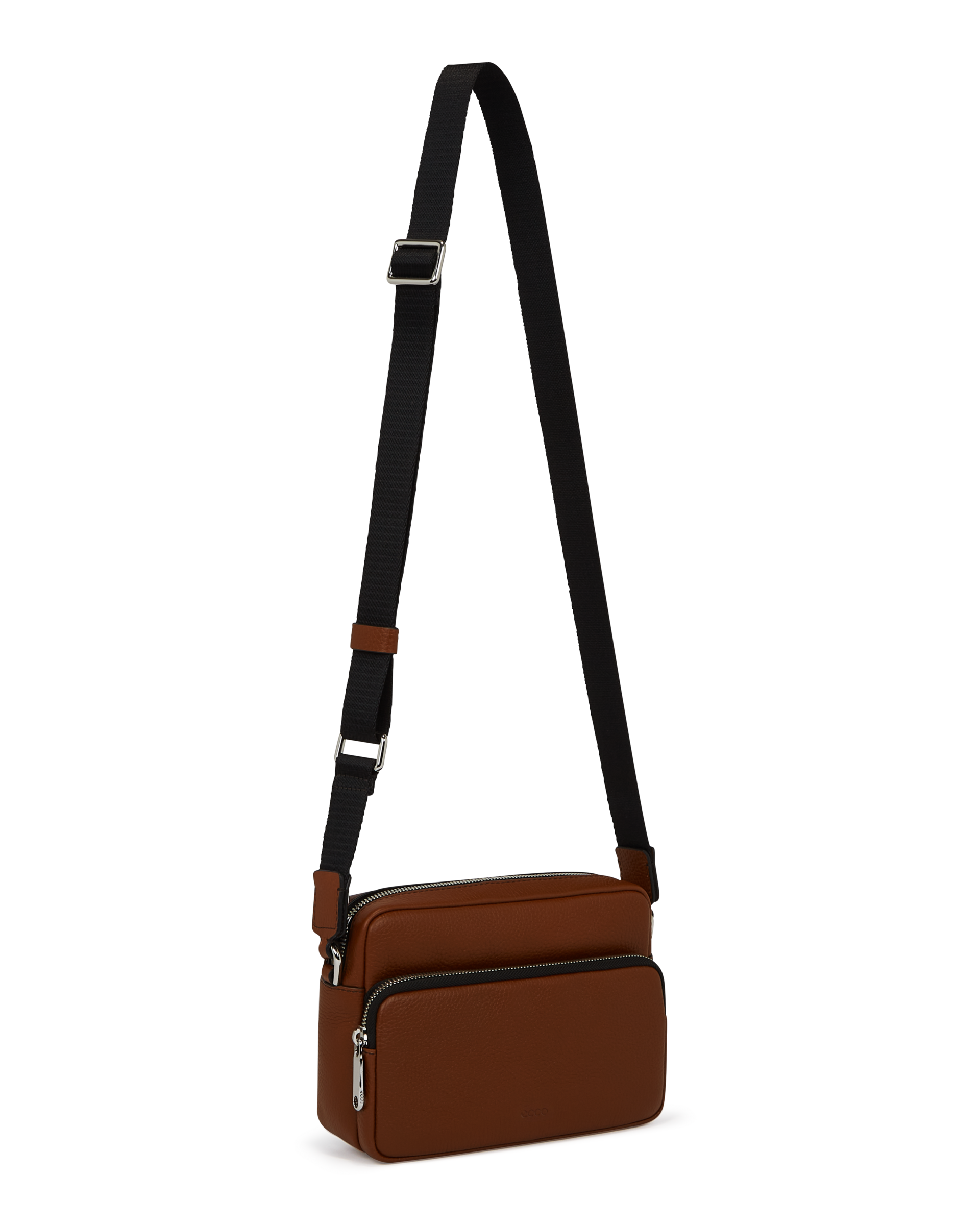 ECCO® Camera Bag Pebbled Leather Camera Bag - Brown - Main