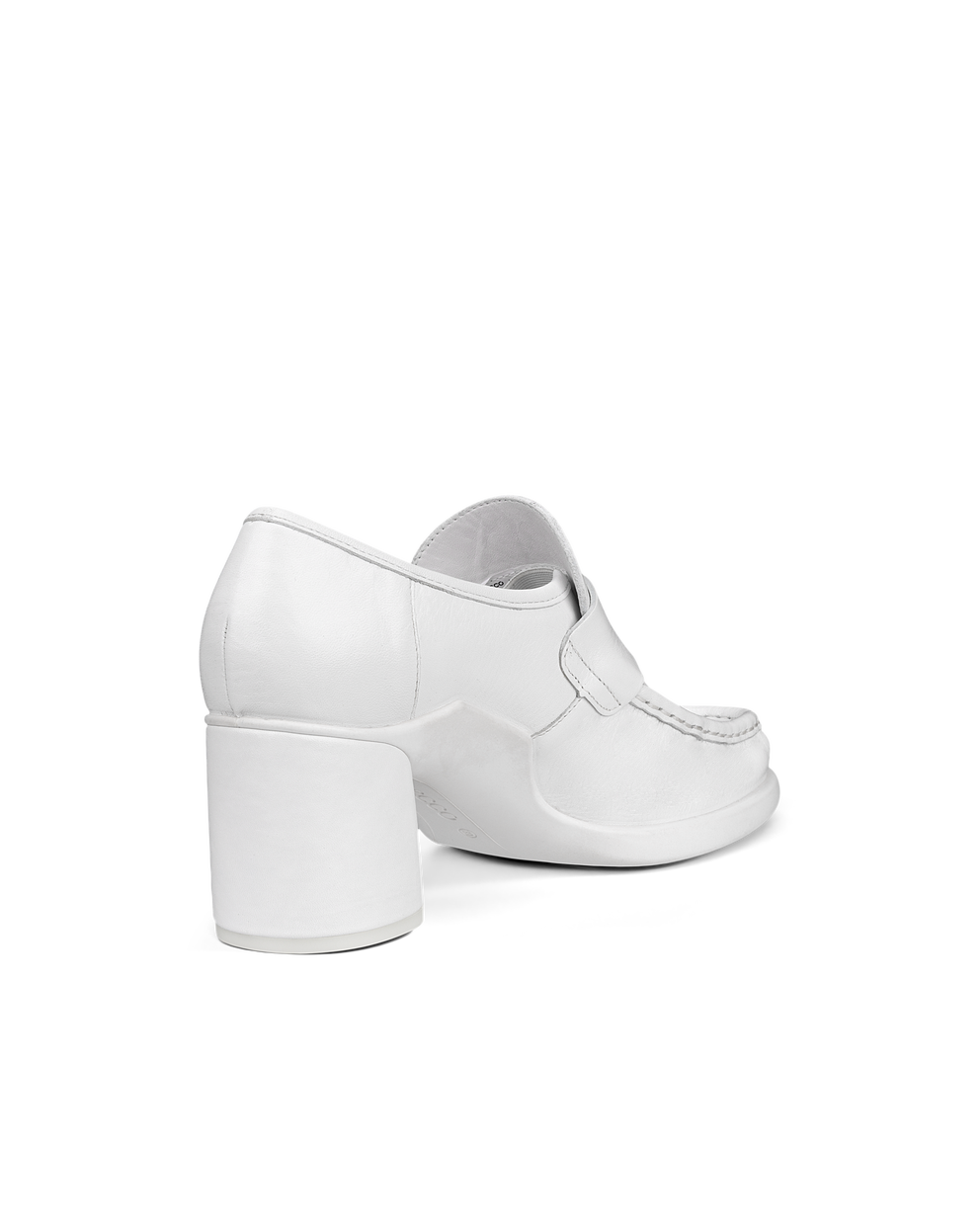 ECCO® Sculpted LX 55 mocassins en cuir à talon carré pour femme - Blanc - Back