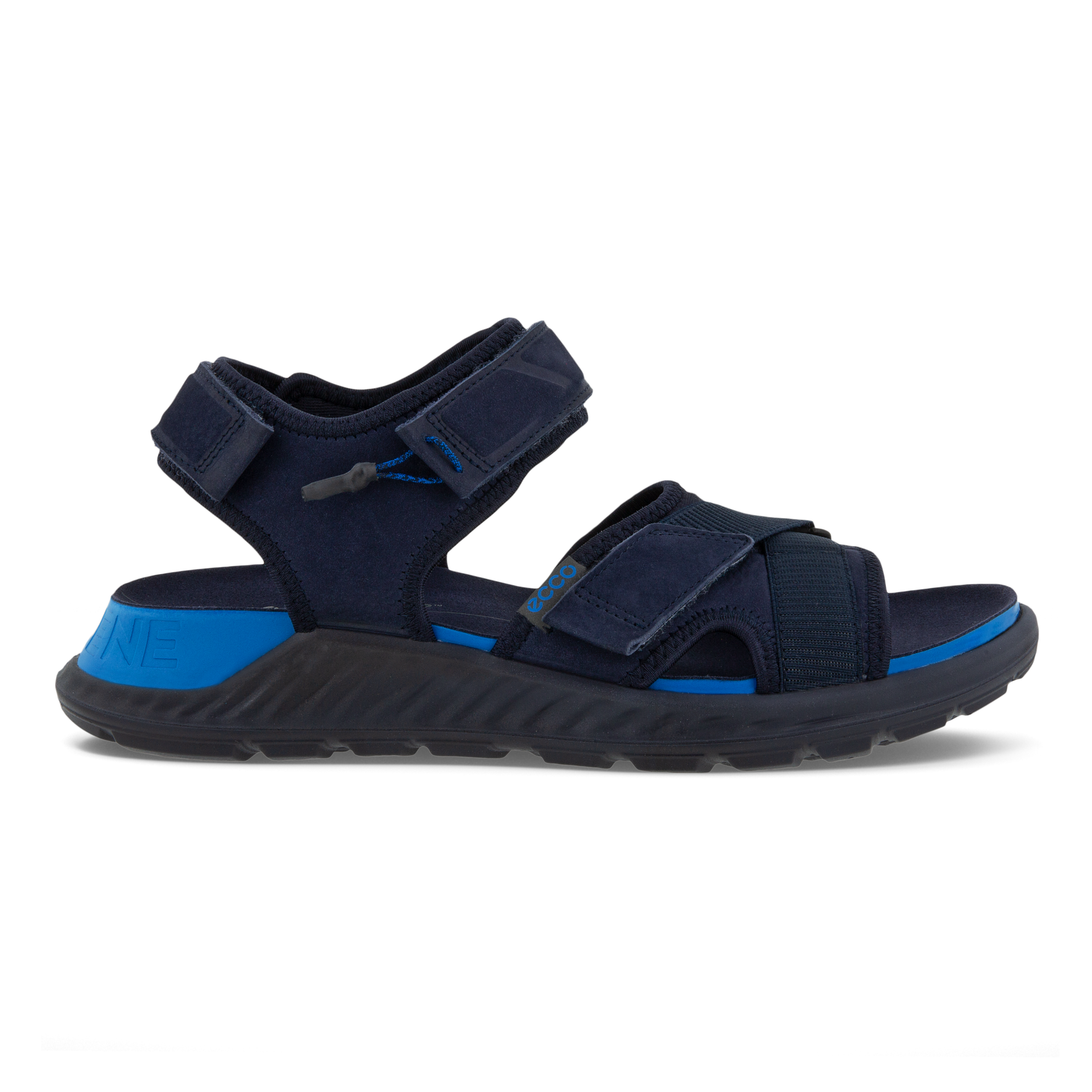 Men's ECCO® Exowrap Leather Sandal - Blue - Outside