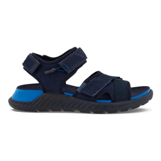 Men's ECCO® Exowrap Leather Sandal - Blue - Outside