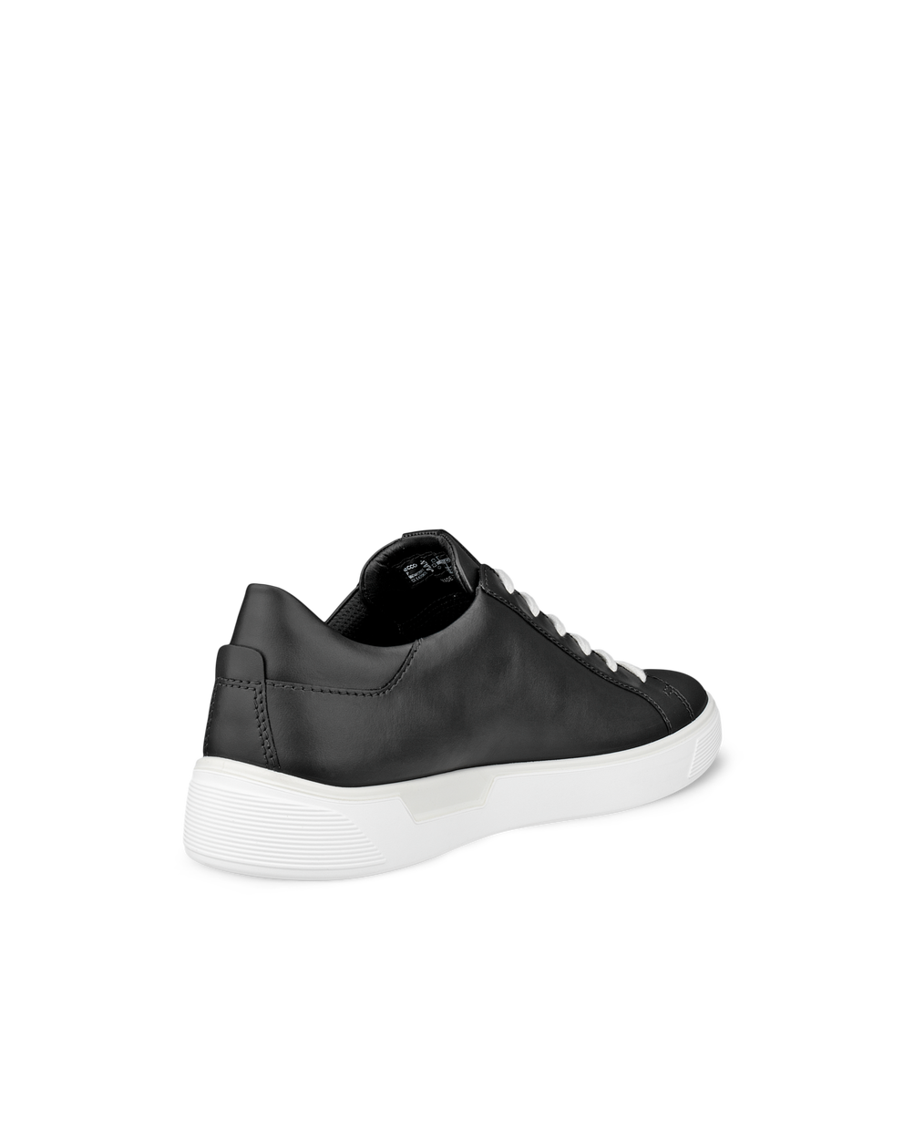 Men's ECCO® Street Tray Leather Sneaker - Black - Back