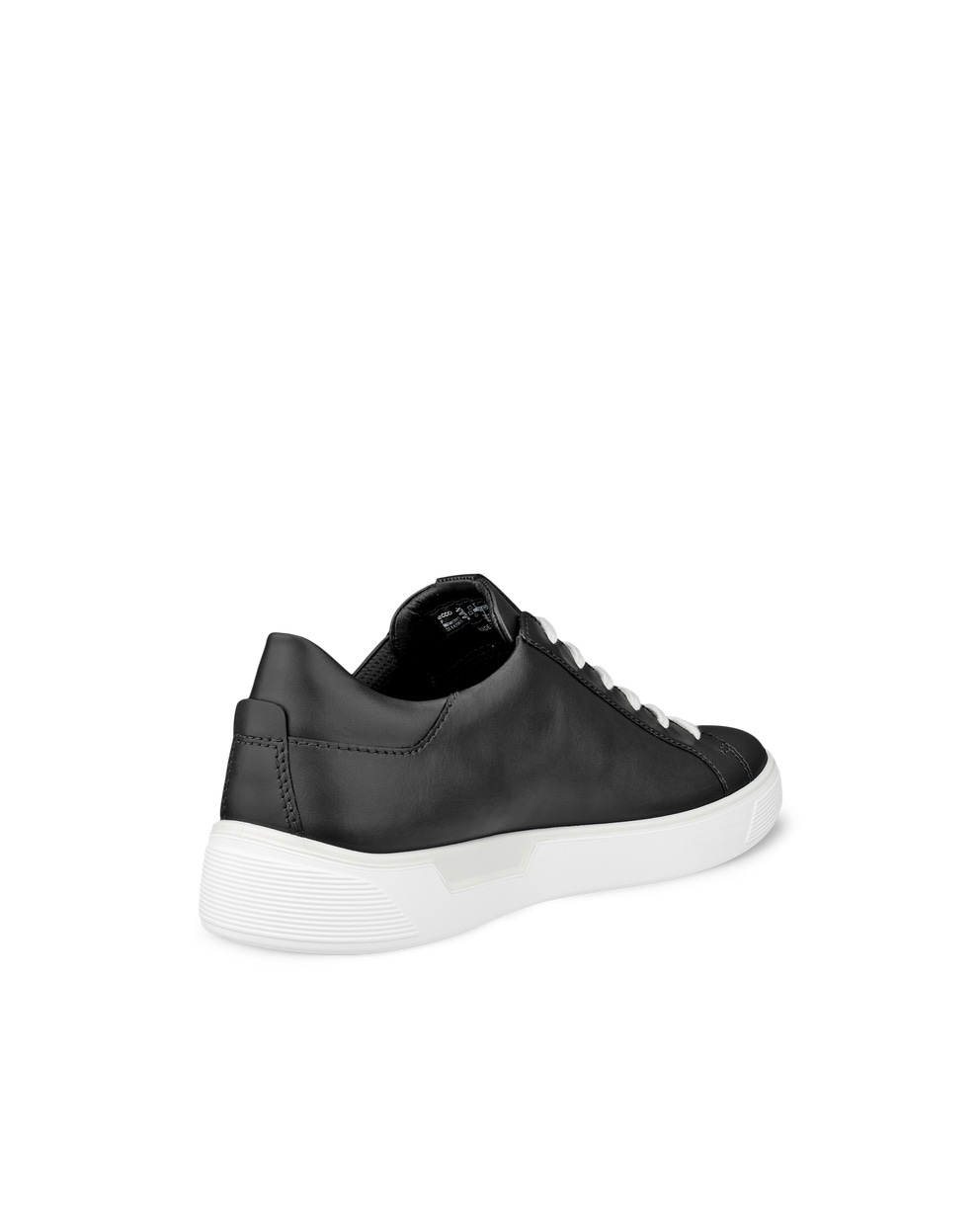 Men's ECCO® Street Tray Leather Sneaker - Black - Back