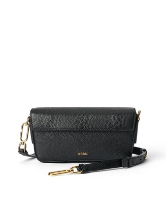 ECCO® Pinch Pebbled Leather Pinch Crossbody Bag - Black - Main