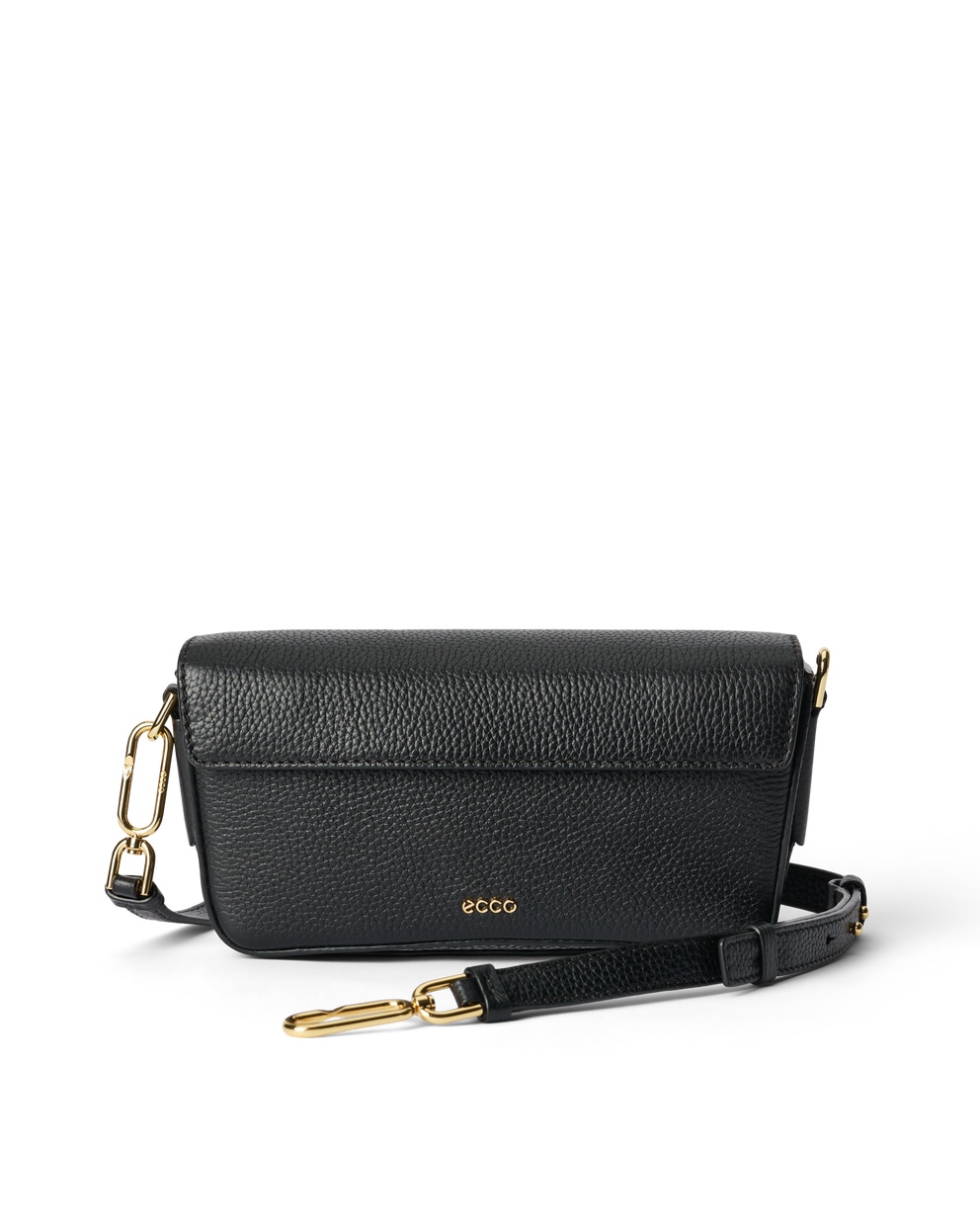 ECCO® Leather Pinch Crossbody Bag - Black - Main