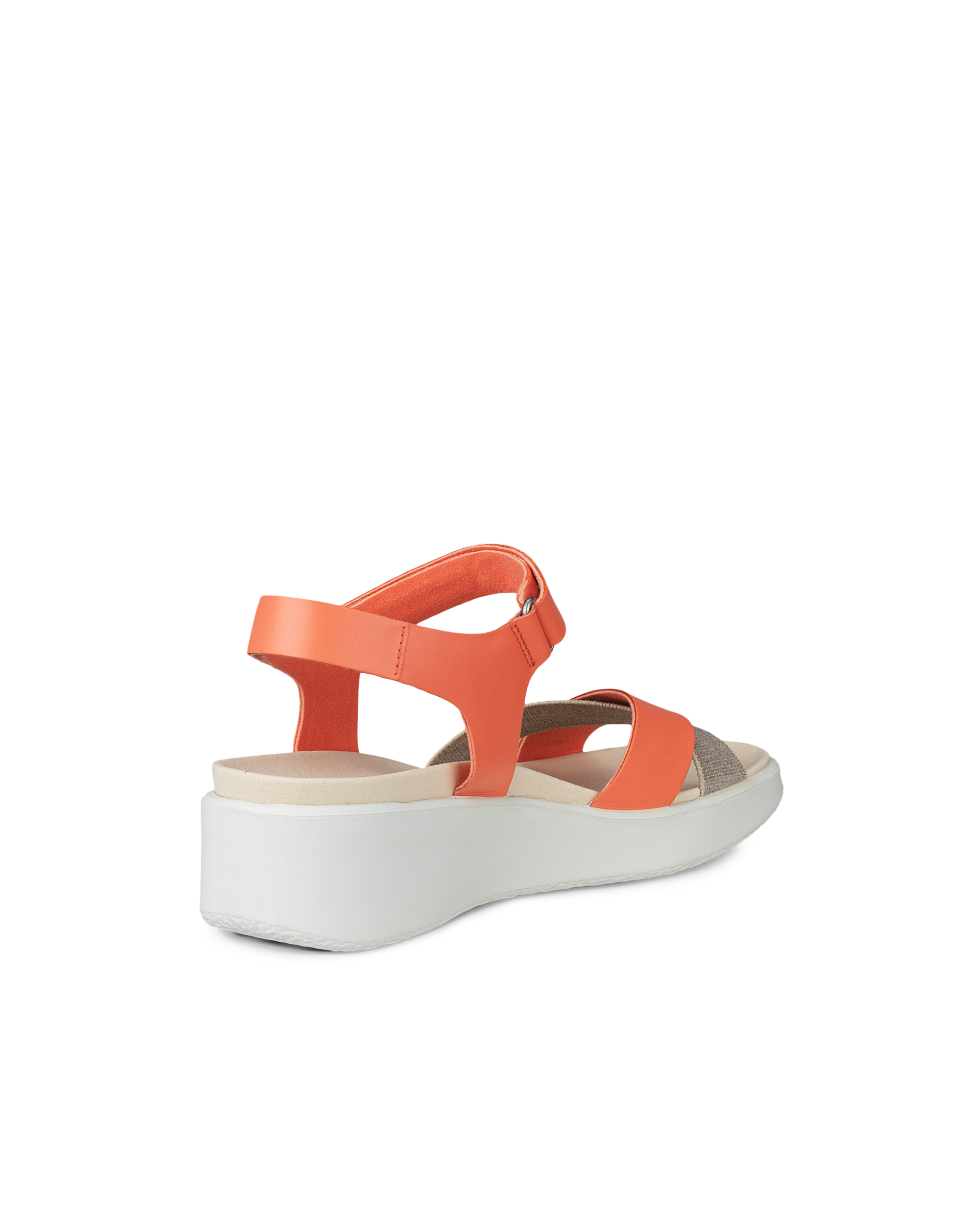 Women's ECCO® Flowt LX Leather Wedge Sandal - Orange - Back