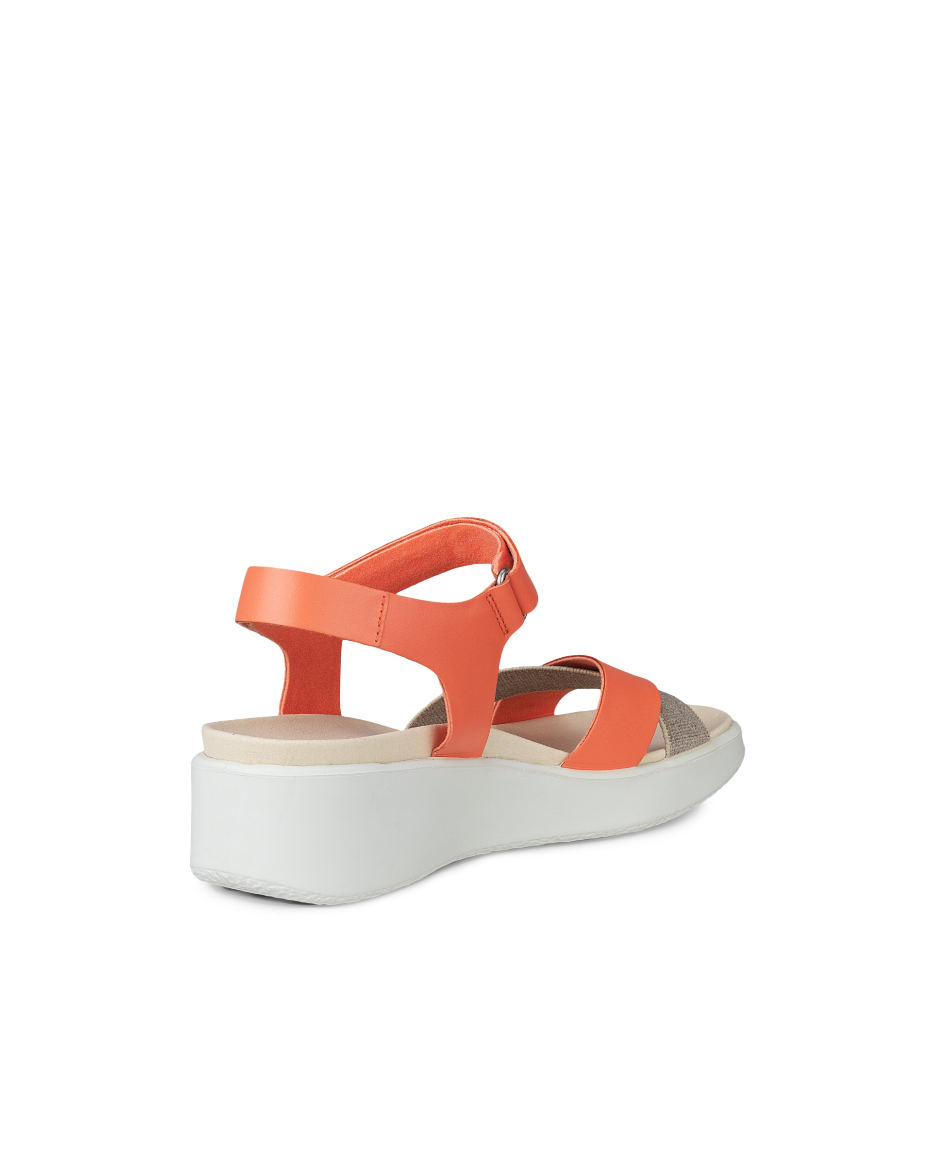 ECCO® Flowt LX sandale compensée cuir pour femme - Orange - Back