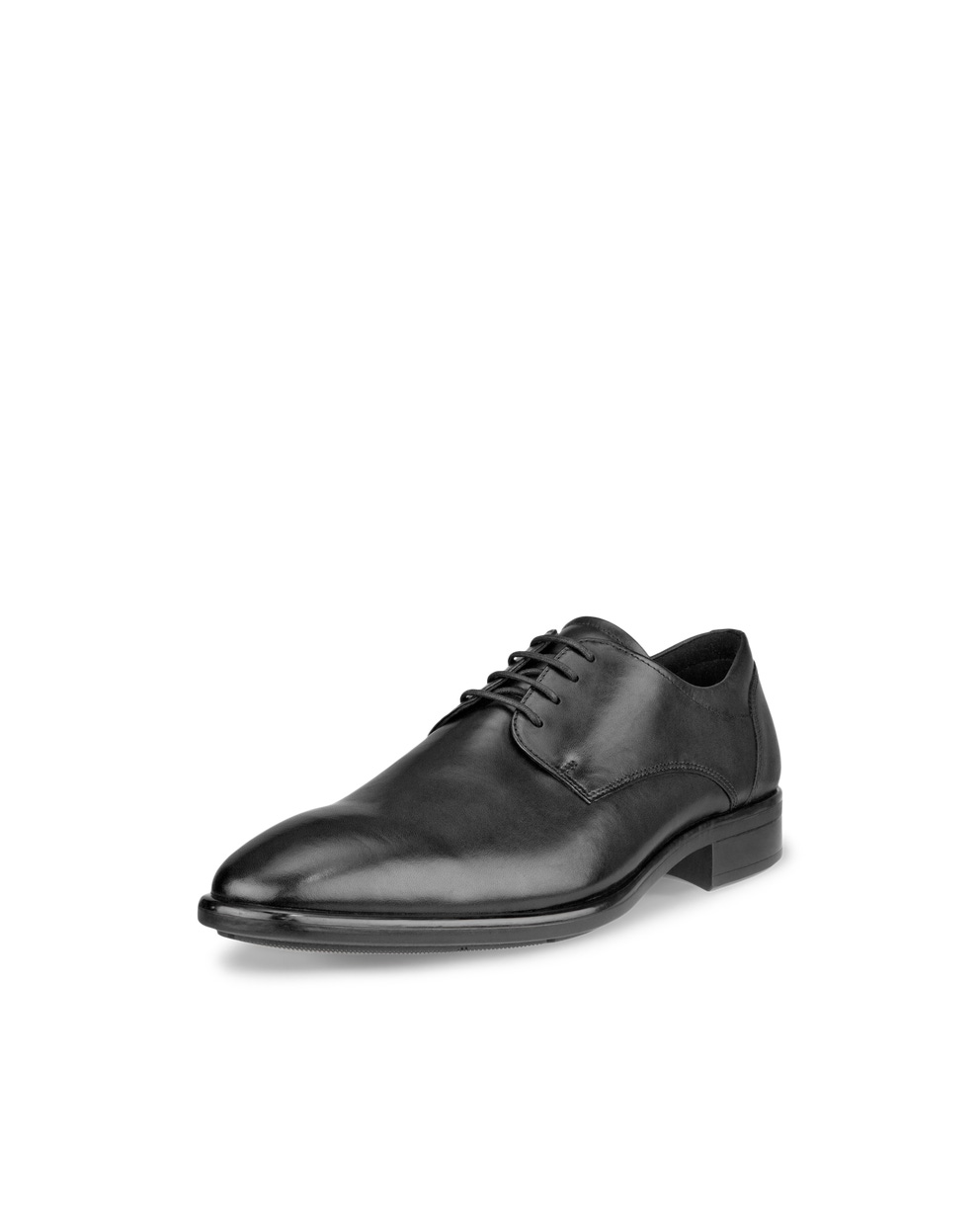 Men's ECCO® Citytray Leather Derby Shoe - Black - Main