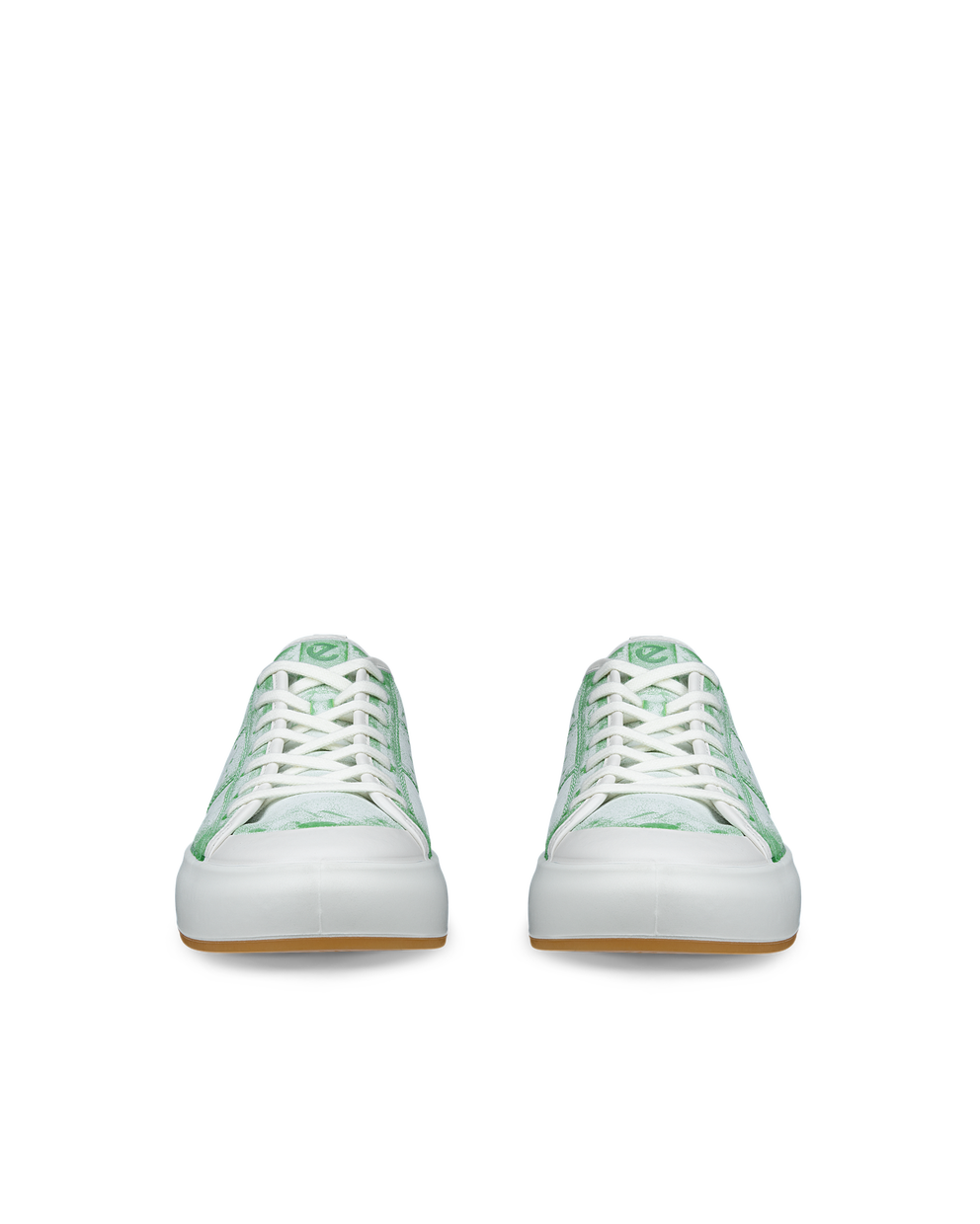 ECCO® Street Ace baskets en cuir pour homme - Vert - Front pair