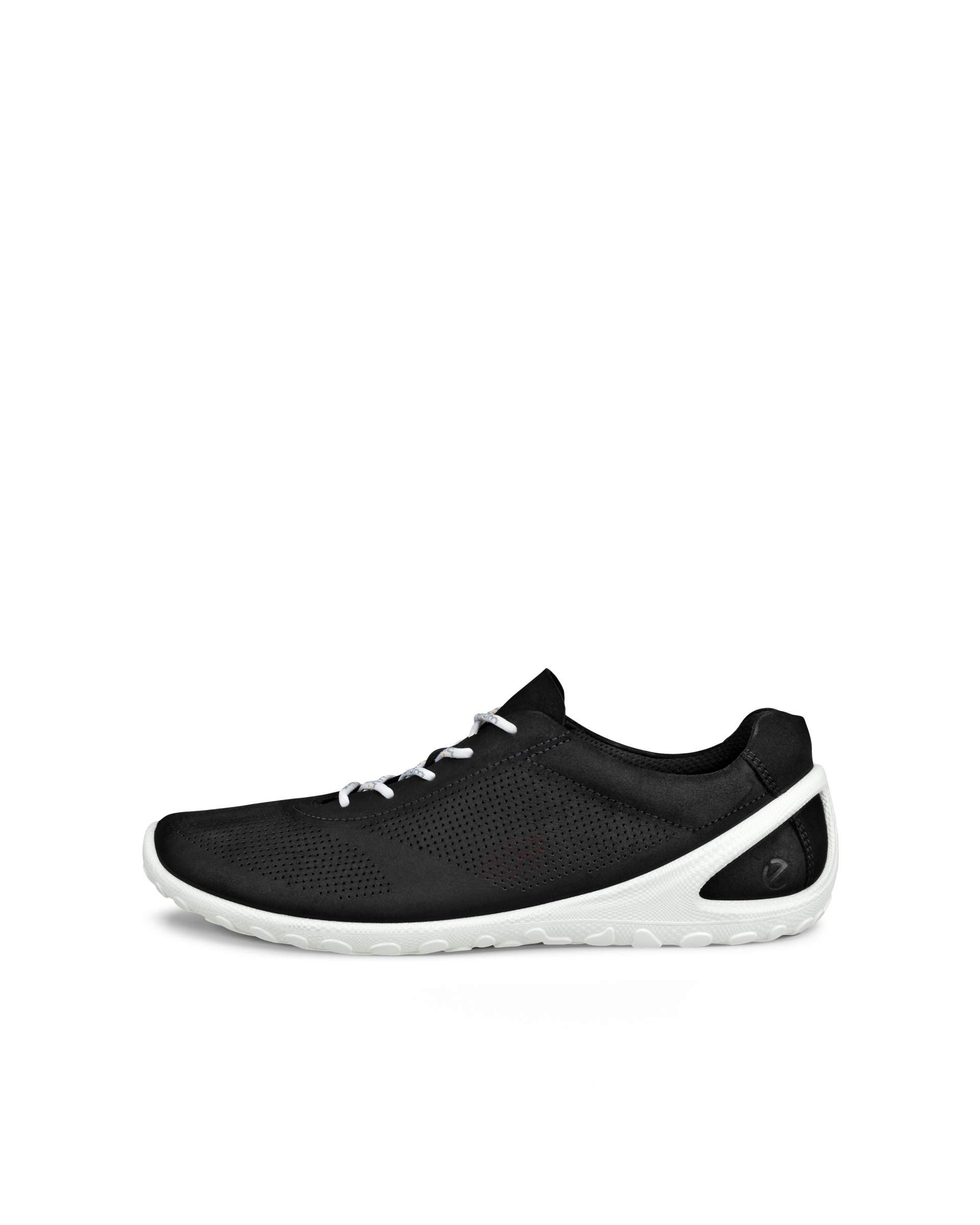 Men's ECCO® Nubuck Shoe - Black - Outside