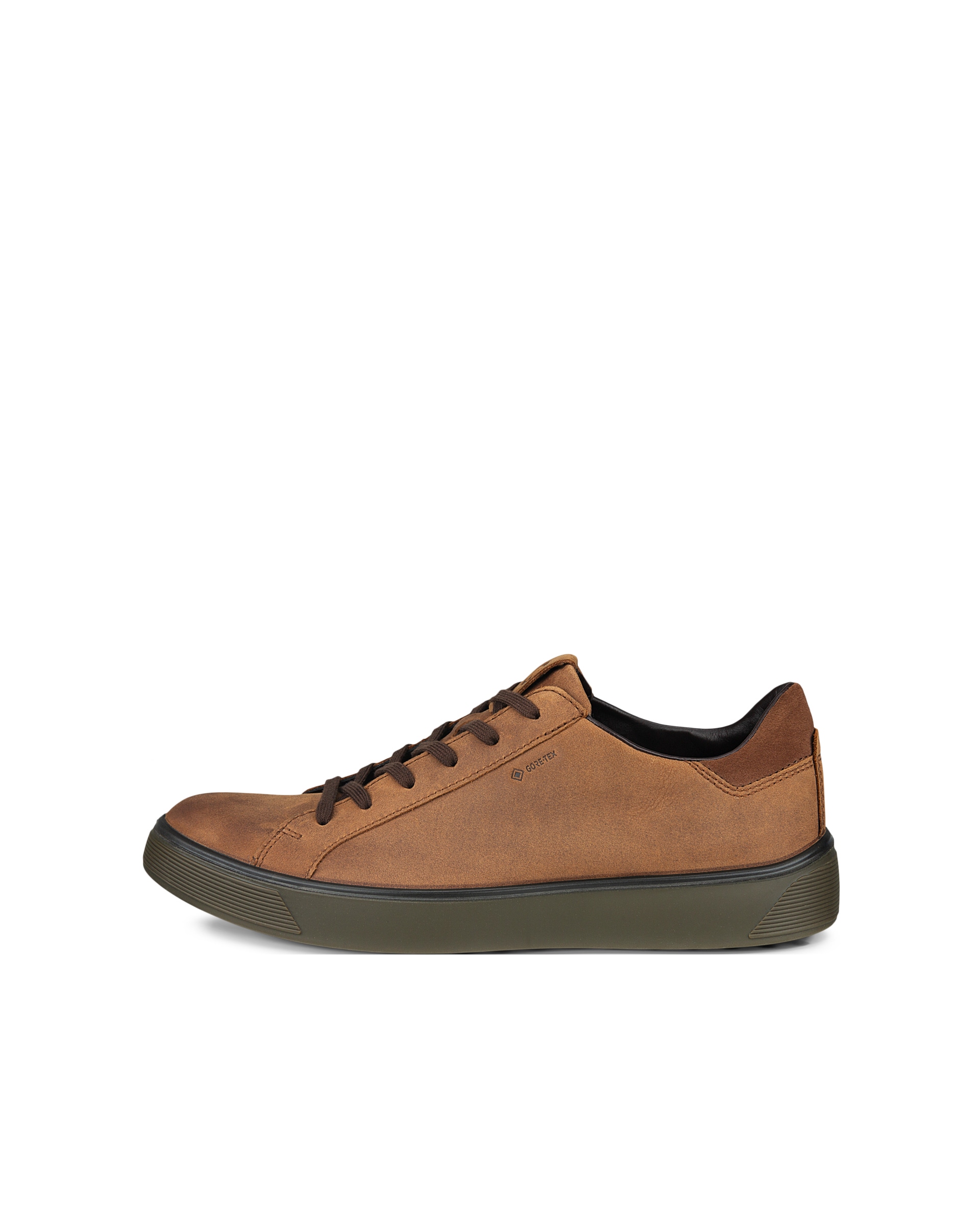 Men's ECCO® Street Tray Leather Gore-Tex Sneaker - Brown - Outside