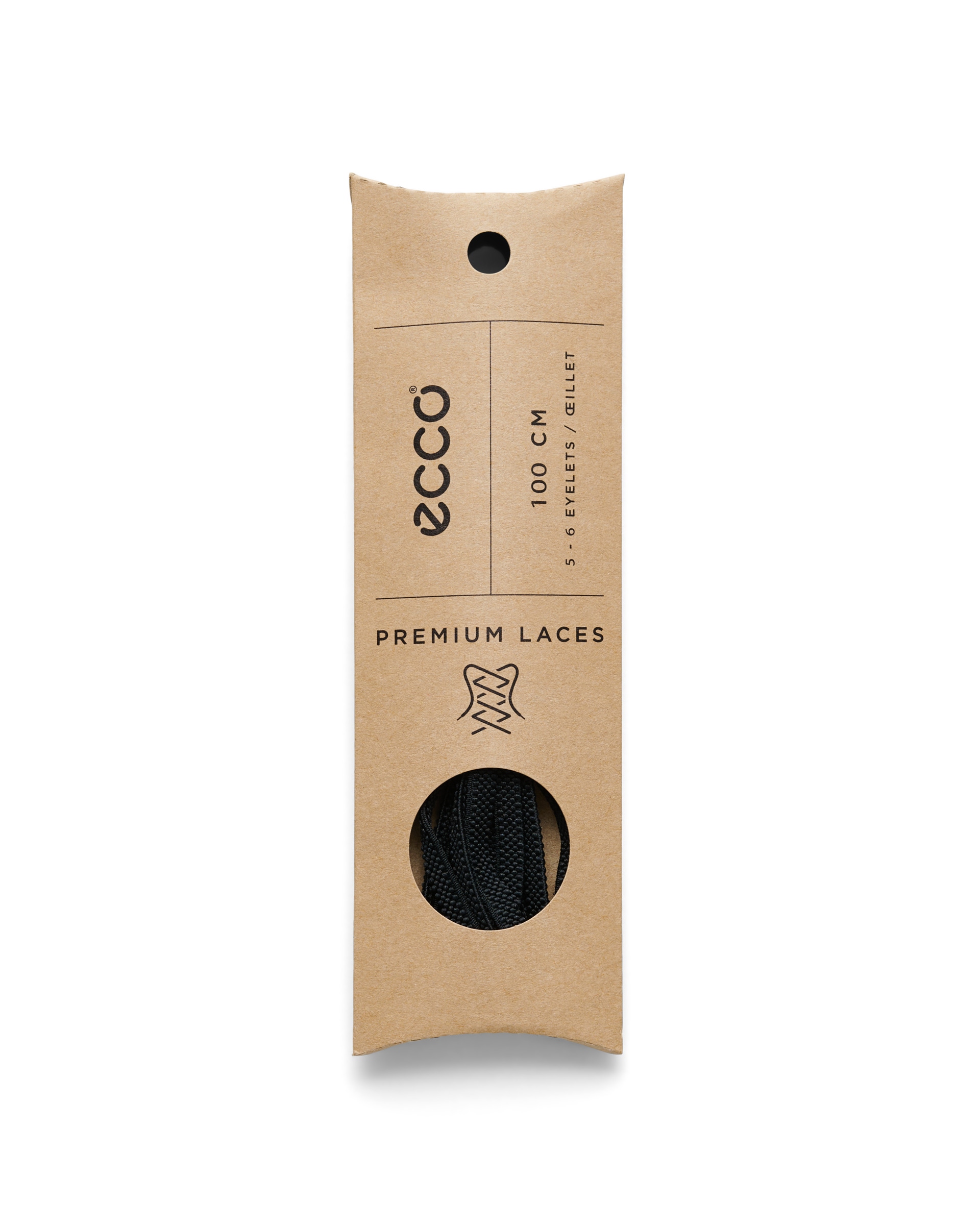 ECCOยฎ Elastic Flat Laces - Black - Detail-2