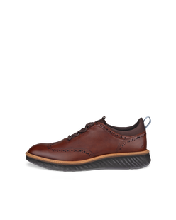 Men's ECCO® ST.1 Hybrid Leather Wingtip Derby Shoe - Brown - Outside