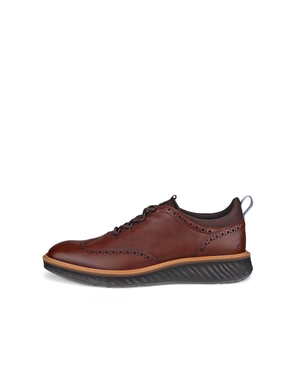 Men's ECCO® ST.1 Hybrid Leather Wingtip Derby Shoe - Brown - Outside