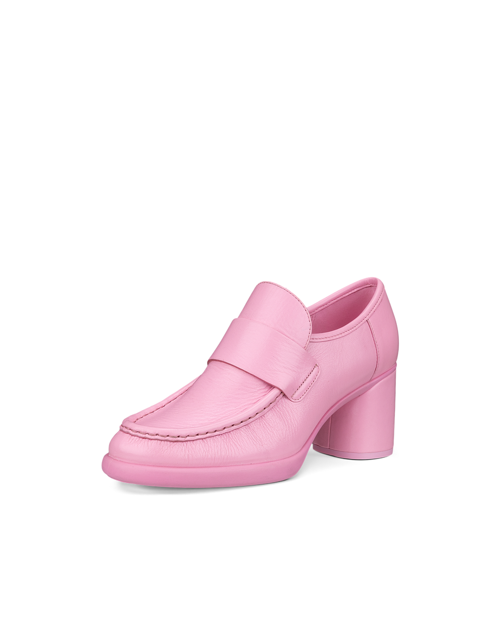 Women's ECCO® Sculpted LX 55 Leather Block-Heeled Loafer - Pink - Main