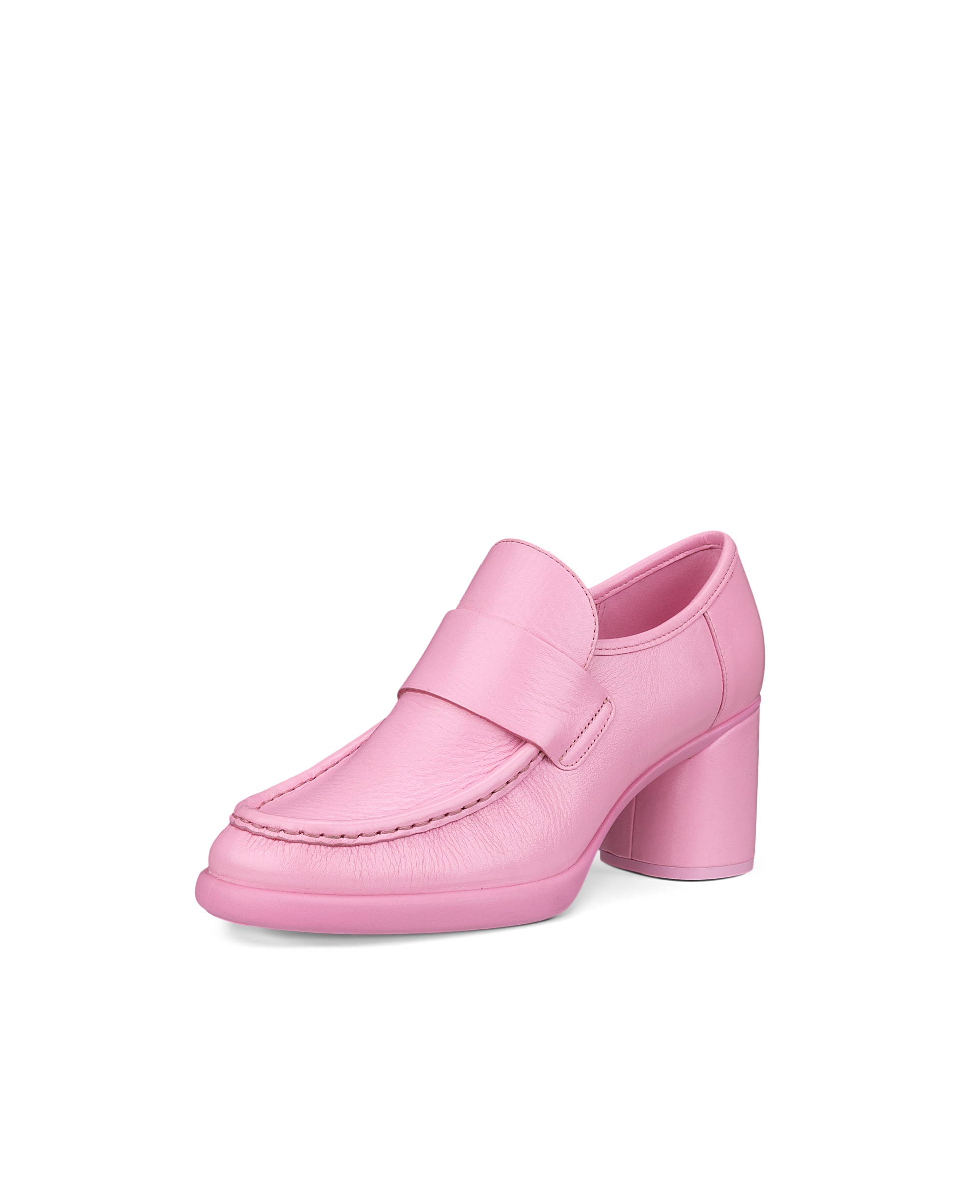 Women's ECCO® Sculpted LX 55 Leather Block-Heeled Loafer - Pink - Main