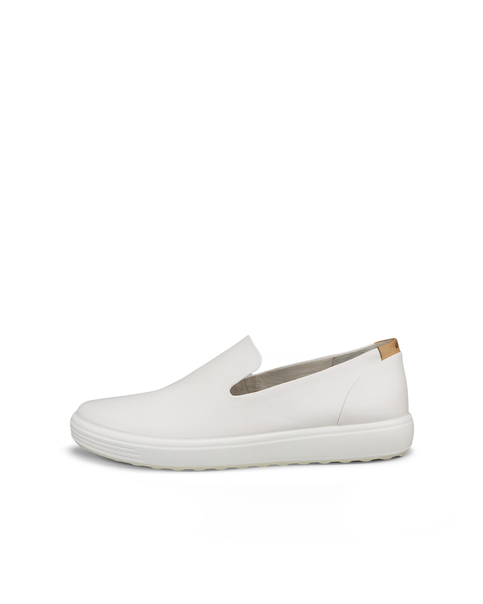 Women's ECCO® Soft 7 Leather Slip-On - White - Outside