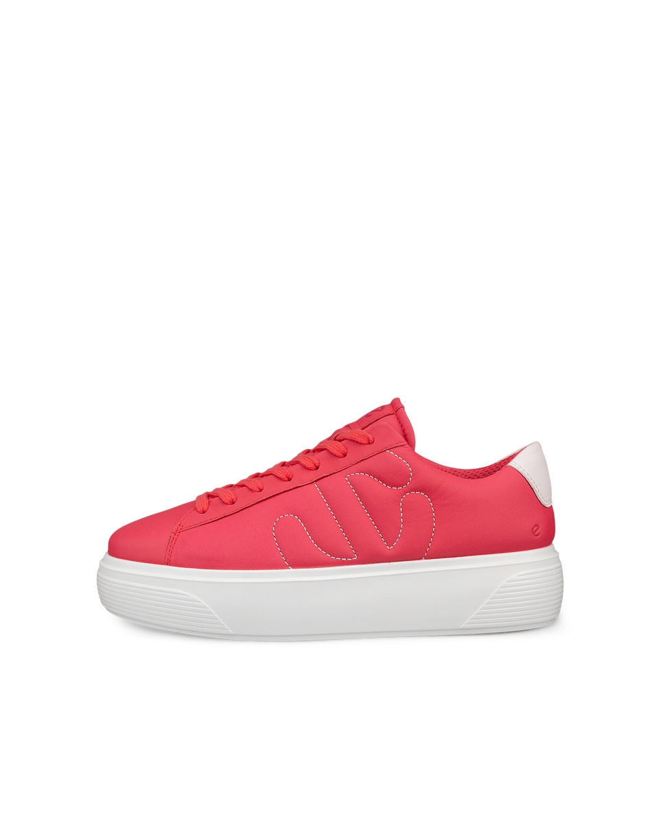 Women s ECCO Street Platform Leather Sneaker Pink