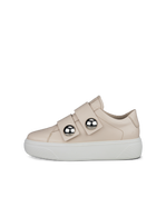 Women's ECCO® Street Platform Leather Sneaker - Beige - Outside