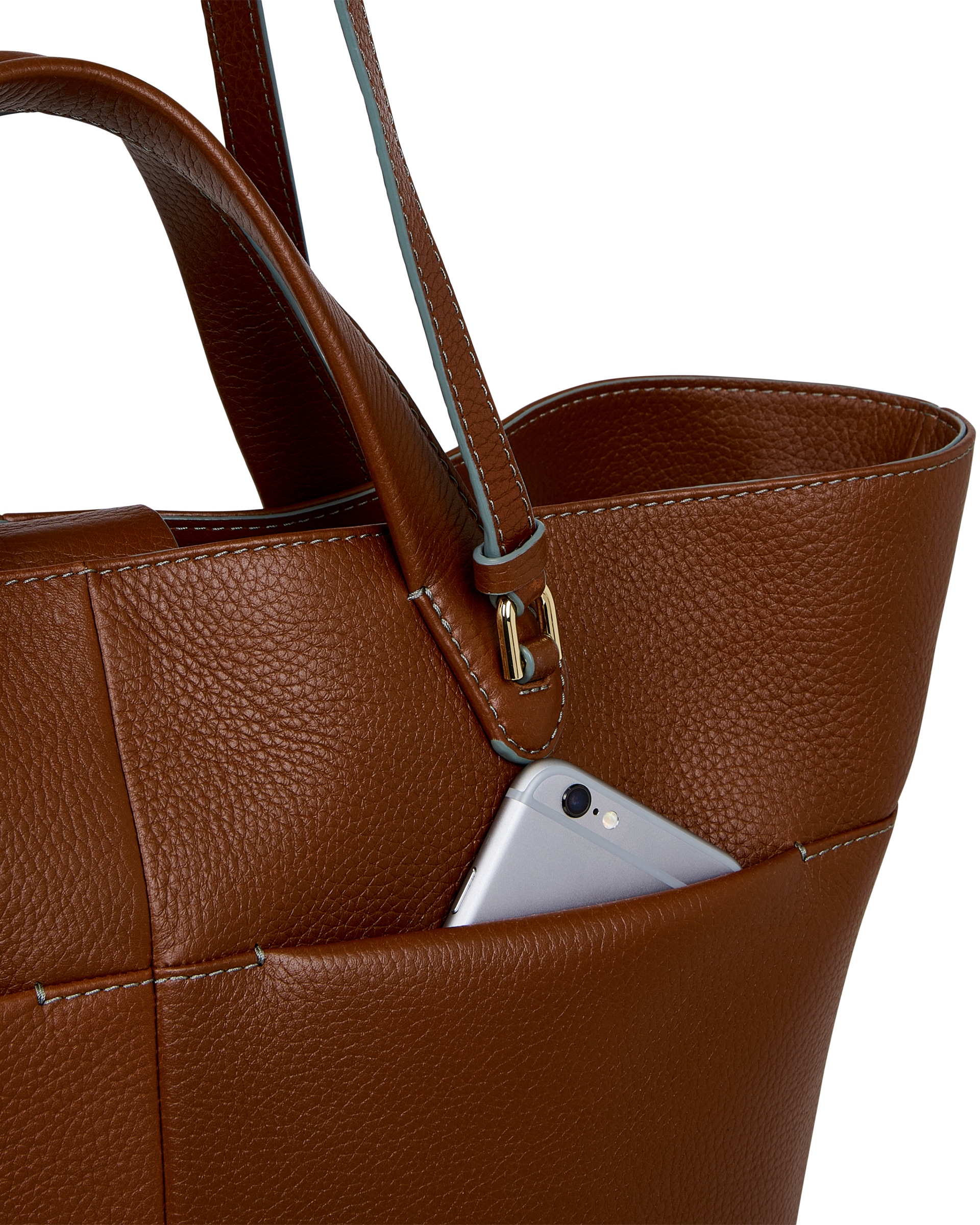 ECCO® Leather Tote Bag - Brown - Detail-1