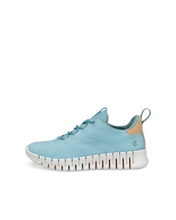 Women's ECCO® Gruuv Nubuck Sneaker - Blue - Outside