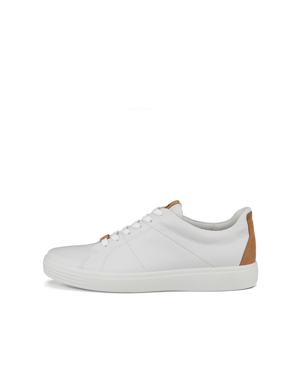 Men's ECCO® Soft Classic Leather Sneaker - White - Outside