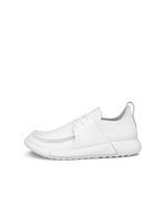 Women's ECCO® Cozmo Leather Moc-Toe Shoe - White - Outside