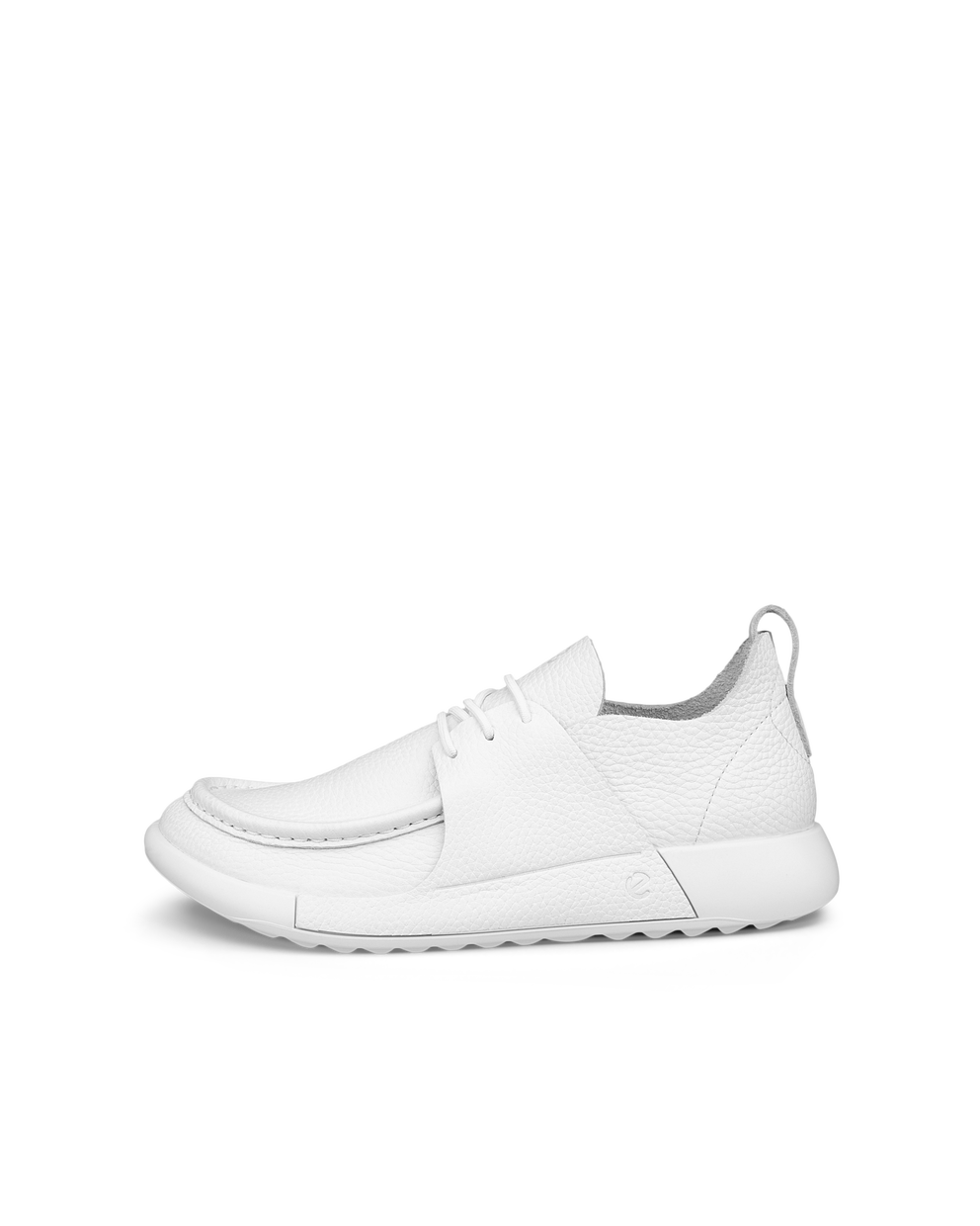 Women's ECCO® Cozmo Leather Moc-Toe Shoe - White - Outside