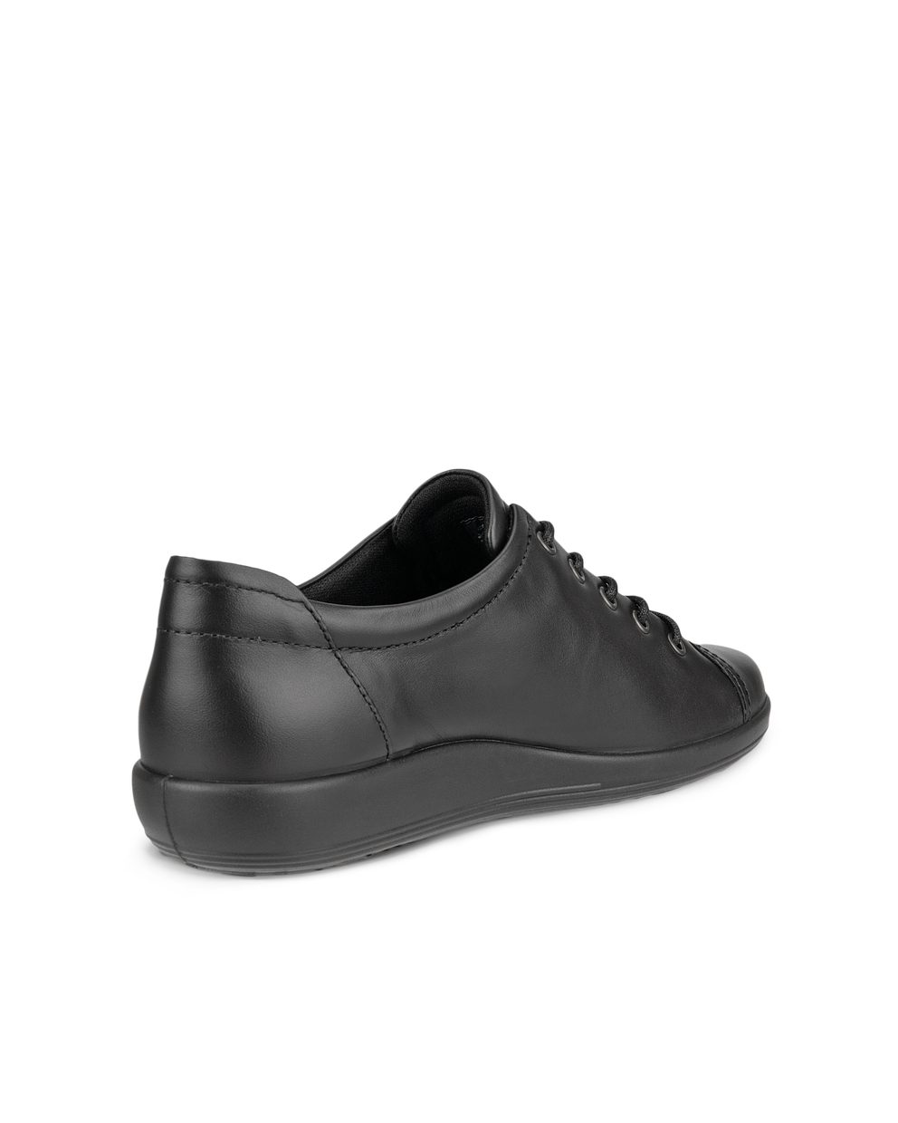 ECCO® Soft 2.0 chaussures de marche en cuir pour femme - Noir - Back