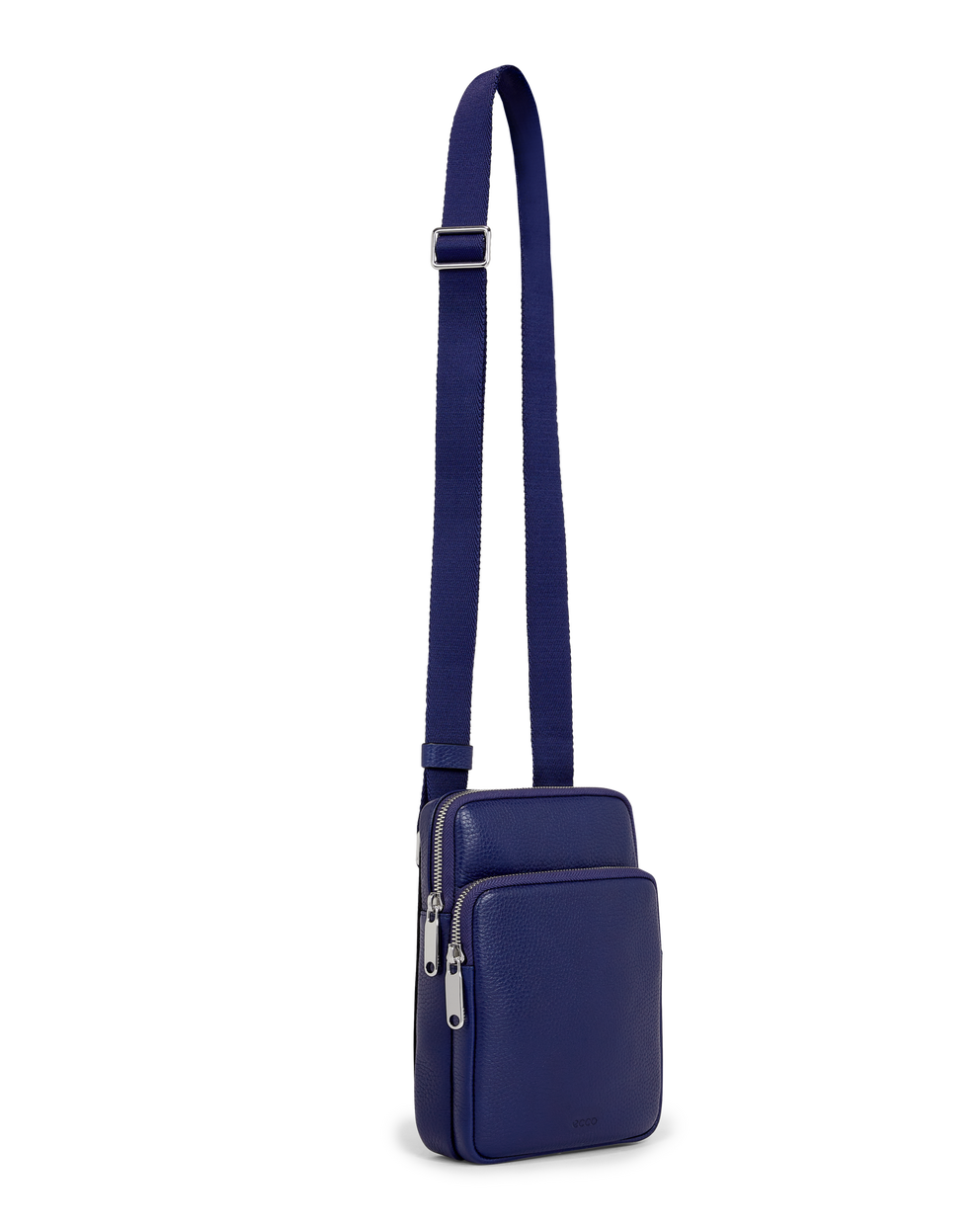 ECCO® Flat Pouch Pebbled Leather Crossbody Bag - Blue - Main