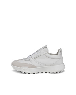 Women's ECCO® Retro Leather Sneaker - White - Outside