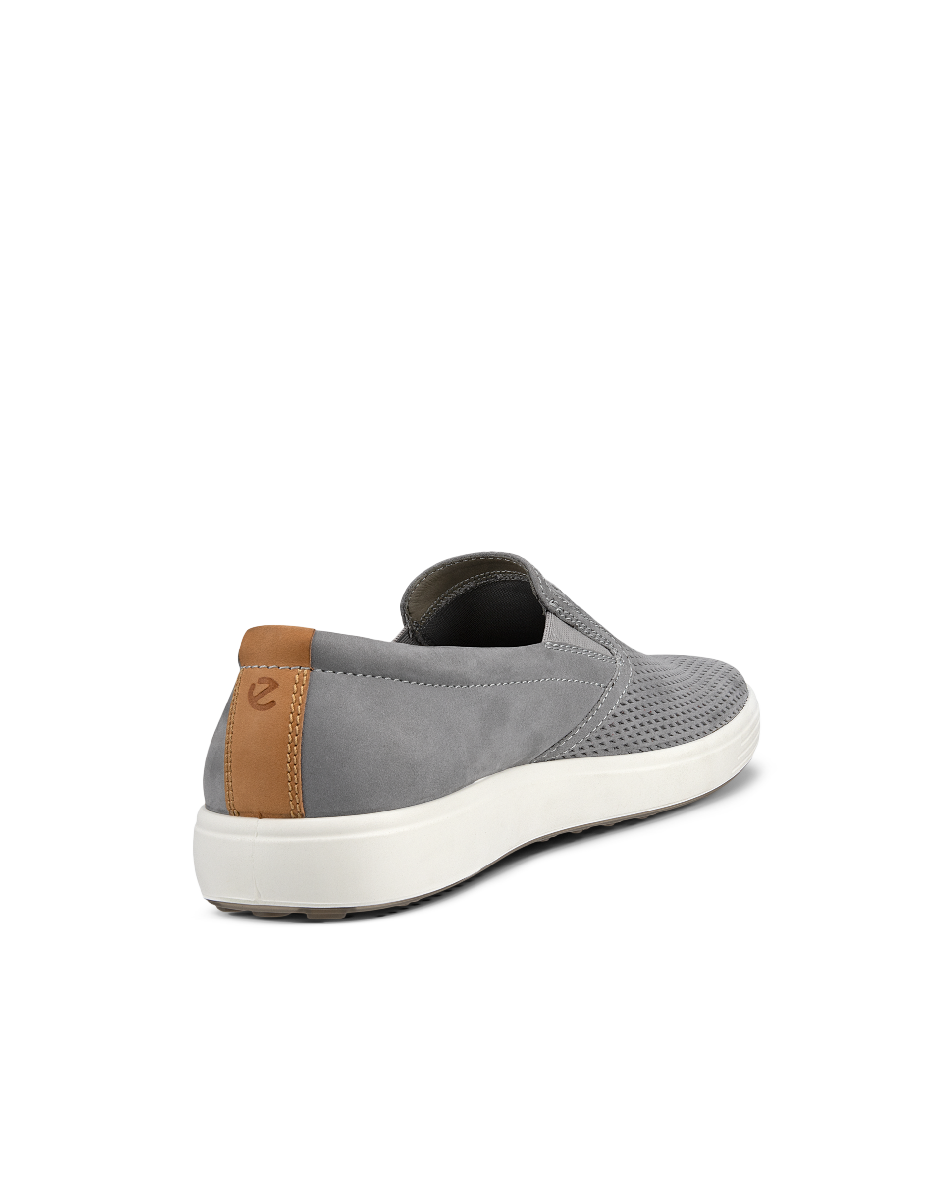 ECCO Men Soft 7  Slip On Leather Sneakers - Grey - Back