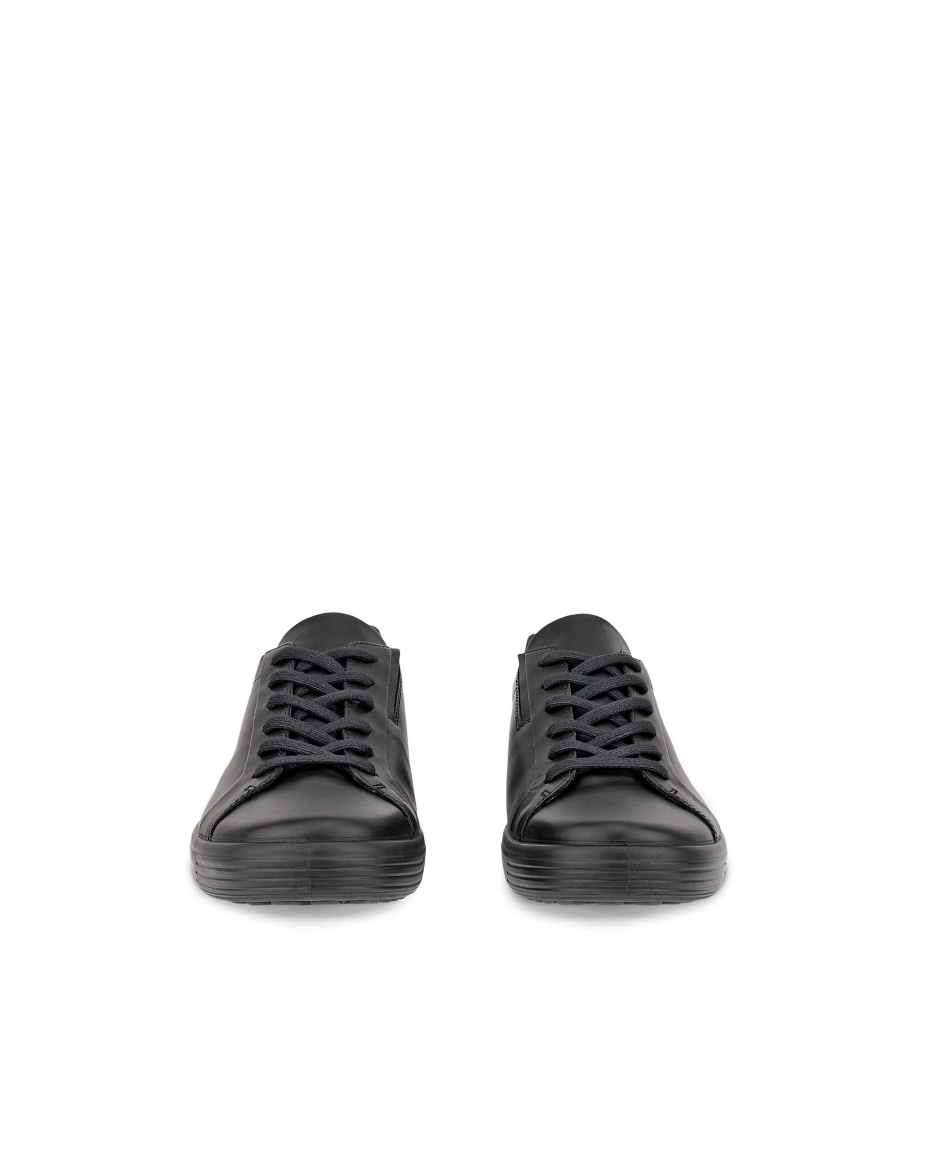 Men's ECCO® Soft 7 Leather Sneaker - Black - Front pair