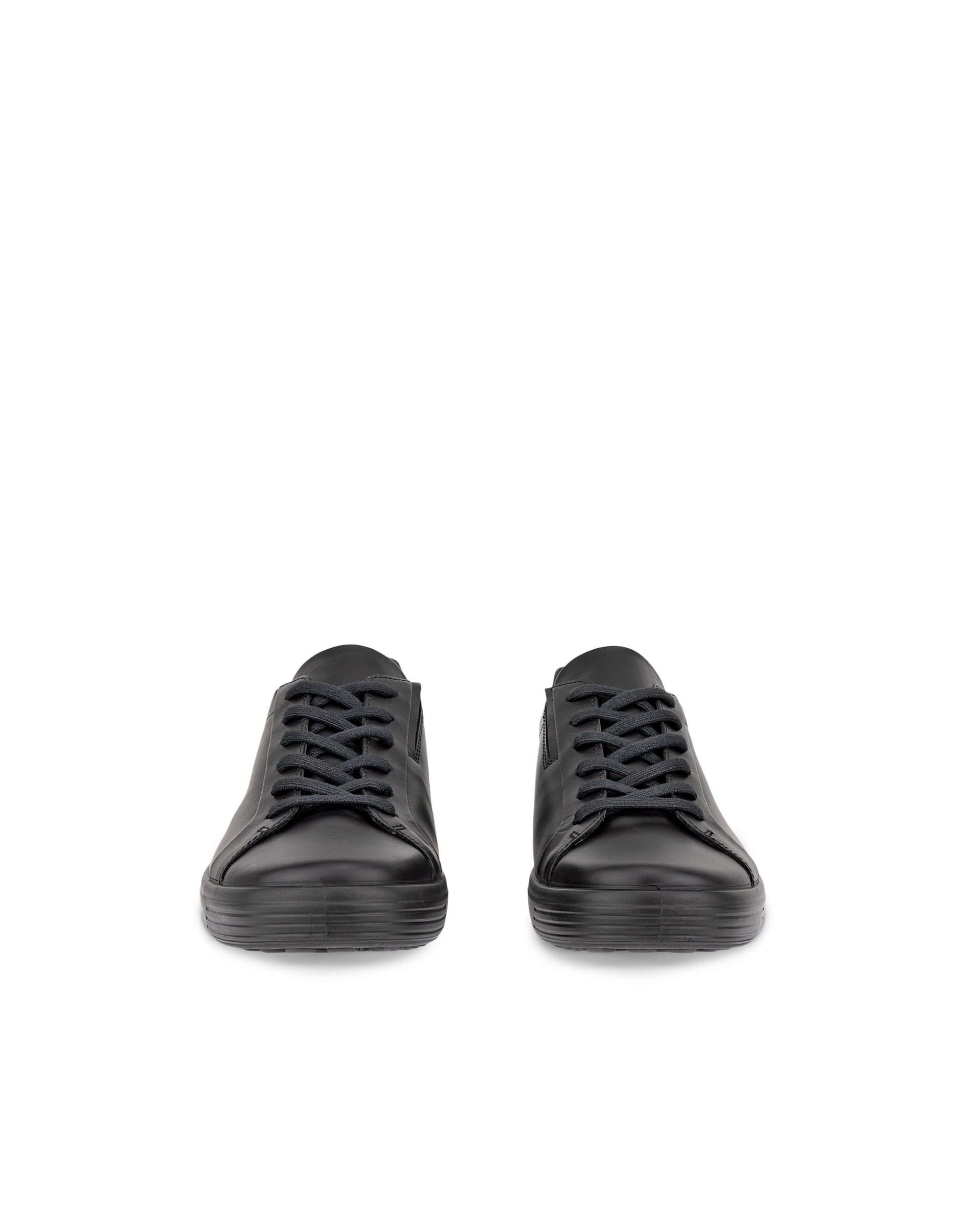 Men's ECCO® Soft 7 Leather Sneaker - Black - Front pair