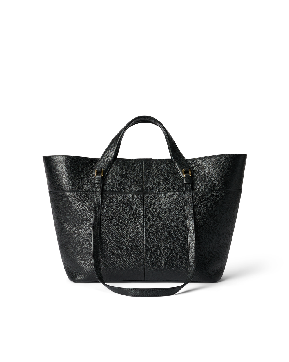 ECCO® Tote M Pebbled Leather Tote Bag - Black - Back