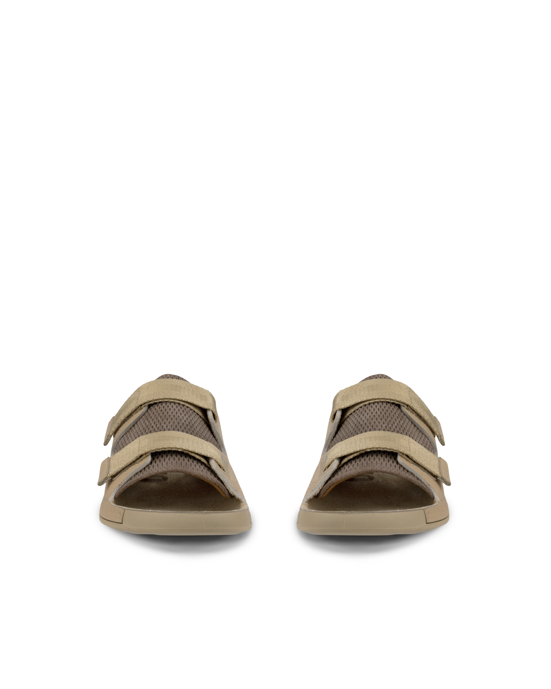 Men's ECCO® Cozmo Leather Two Strap Sandal - Brown - Front pair