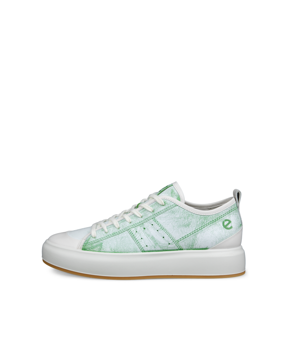 Men's ECCO® Street Ace Leather Sneaker - Green - Outside