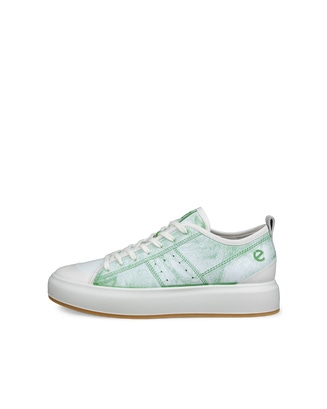 Men's ECCO® Street Ace Leather Sneaker - Green - Outside