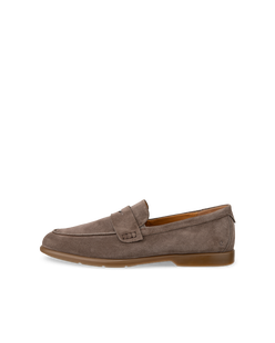 Men's ECCO® Citytray Lite Suede Loafer - Brown - Outside